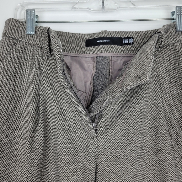 NWT Vero Moda VMPIA Straight Herringbone Pant in Light Grey Size 6 - Picture 9 of 12
